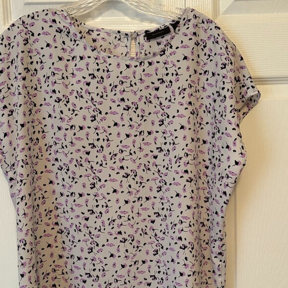 Halogen Women's Soft purple pastel Print Cap Sleeve Shell - Picture 1 of 11